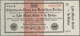 Deutschland - Deutsches Reich Bis 1945: Schatzanweisung Des Deutschen Reichs 1,05 Mark Gold = 1/4 Do - Autres & Non Classés