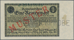 Deutschland - Deutsches Reich Bis 1945: 1 Rentenmark 1923 Muster, Ro.154M, Roter Überdruck "Muster", - Altri & Non Classificati