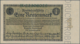 Deutschland - Deutsches Reich Bis 1945: 1 Rentenmark 1923 MUSTER, Ro.154M, Mit Dreifacher Perforatio - Autres & Non Classés