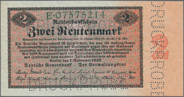 Deutschland - Deutsches Reich Bis 1945: 2 Rentenmark 1923 MUSTER, Ro.155M, Mit Dreifacher Perforatio - Sonstige & Ohne Zuordnung