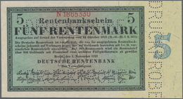 Deutschland - Deutsches Reich Bis 1945: 5 Rentenmark 1923 MUSTER, Ro.156M, Mit Dreifacher Perforatio - Autres & Non Classés