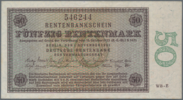 Deutschland - Deutsches Reich Bis 1945: 50 Rentenmark 1923, Ro.158b Mit Fz. "WB" In Kassenfrischer E - Andere & Zonder Classificatie