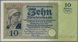 Deutschland - Deutsches Reich Bis 1945: 10 Rentenmark 1925, Ro.163 Mit Minimal Bestoßener Ecke Oben - Other & Unclassified