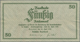 Deutschland - Deutsches Reich Bis 1945: Sächsische Staatsbank 50 Reichsmark 1945, Unfertiger Druck O - Sonstige & Ohne Zuordnung