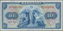 Deutschland - Bank Deutscher Länder + Bundesrepublik Deutschland: 10 DM 1948 MUSTER Mit Zwei Perfora - Other & Unclassified