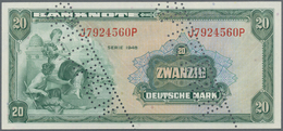Deutschland - Bank Deutscher Länder + Bundesrepublik Deutschland: 20 DM 1948 MUSTER Mit Zwei Perfora - Other & Unclassified