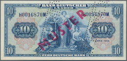 Deutschland - Bank Deutscher Länder + Bundesrepublik Deutschland: 10 DM 1949 MUSTER Mit Zwei Perfora - Sonstige & Ohne Zuordnung