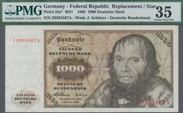 Deutschland - Bank Deutscher Länder + Bundesrepublik Deutschland: 1000 DM 1960 Ersatznote Mit KN Z02 - Other & Unclassified
