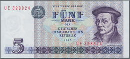 Deutschland - DDR: Satz Banknoten DDR 1971/75 Von 5 Bis 100 Mark, Ro.359-363, Dazu Noch 5 Kennkarten - Sonstige & Ohne Zuordnung