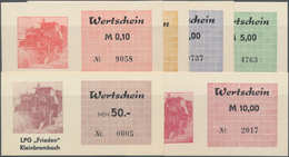 Deutschland - DDR: LPG "Frieden" Kleinbrembach, Set Mit 6 Wertscheinen Zu 10 Und 50 Pfennig Und 1, 5 - Other & Unclassified