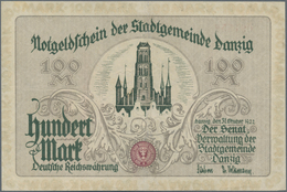 Deutschland - Nebengebiete Deutsches Reich: Stadtgemeinde Danzig 100 Mark 1922, Ro.792, Sehr Saubere - Altri & Non Classificati