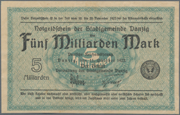 Deutschland - Nebengebiete Deutsches Reich: Stadtgemeinde Danzig 5 Milliarden Mark 1923, Ro.809a, Se - Sonstige & Ohne Zuordnung