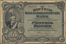 Deutschland - Kolonien: Deutsch-Ostafrikanische Bank 50 Rupien 1905 Mit Vierstelliger Roter KN N°037 - Altri & Non Classificati