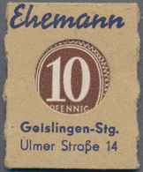 Deutschland - Briefmarkennotgeld: Geislingen, Württemberg, Ehemann Bürobedarf, 10 Pf. Ziffer Kontrol - Other & Unclassified