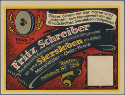 Deutschland - Briefmarkennotgeld: Siersleben, Sachsen-Anhalt, Fritz Schreiber, Handelsmühle, Formula - Other & Unclassified