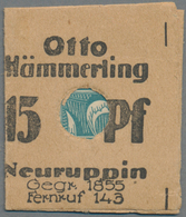 Deutschland - Briefmarkennotgeld: NEURUPPIN, Hämmerling, Kaufhaus, 15 Pf. Ziffer, Im Kleinen Faltkar - Andere & Zonder Classificatie