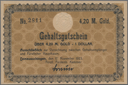 Deutschland - Notgeld - Baden: Donaueschingen, Fürstl. Fürstenbergische Kammer, 4,20 Mark Gold = 1 D - [11] Local Banknote Issues