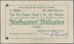 Deutschland - Notgeld - Baden: St. Blasien, Spinnerei St. Blasien A.G., 500 Mrd. Mark, 10.11.1923, 1 - Lokale Ausgaben