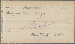 Deutschland - Notgeld - Elsass-Lothringen: Masmünster, Nap. Koechlin & Cie., 10 Mark, 27.8.1914, 28. - Andere & Zonder Classificatie