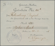 Deutschland - Notgeld - Elsass-Lothringen: Mollau, Oberelsass, Gemeinde, 10 Mark, 15.10.1914, Mit De - Altri & Non Classificati