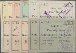 Deutschland - Notgeld - Elsass-Lothringen: St. Amarin, Konsumverein, 50 Pf. (2), 1, 2, 5 (2), 10 (3) - Other & Unclassified
