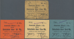 Deutschland - Notgeld - Elsass-Lothringen: Uffholz, Oberelsass, Gemeinde,1 Mark, 1914, Original Mit - Autres & Non Classés