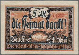 Deutschland - Notgeld - Sachsen: Glauchau, Deutscher Schutzbund, 3, 5, 10 Mark, O. D., Erh. II (2), - [11] Local Banknote Issues