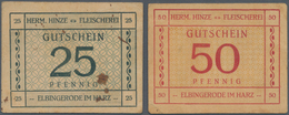 Deutschland - Notgeld - Sachsen-Anhalt: Elbingerode Im Harz, Herm. Hinze, Fleischerei, 25, 50 Pf., O - [11] Local Banknote Issues