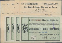 Deutschland - Notgeld - Württemberg: Giengen, Margarete Steiff GmbH, 500 Tsd. Mark, 17.8.1923; 1 Mio - [11] Local Banknote Issues