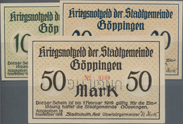 Deutschland - Notgeld - Württemberg: Göppingen, Stadt, 10, 20, 50 Mark, November 1918, Perforation " - [11] Local Banknote Issues