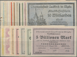 Deutschland - Notgeld - Württemberg: Leutkirch, Oberamtsstadt, 100, 500 Tsd., 1, 5, 10, 50, 100, 500 - Lokale Ausgaben