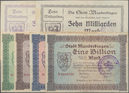 Deutschland - Notgeld - Württemberg: Munderkingen, Stadt, 10 (2, Farbvarianten) Mrd. Mark, 1.11.1923 - Lokale Ausgaben