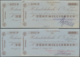 Deutschland - Notgeld - Württemberg: Öhringen, Kundenschecks Der Hohenlohebank A.G. Filiale Heilbron - Lokale Ausgaben