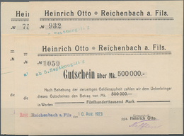 Deutschland - Notgeld - Württemberg: Reichenbach A. Fils, Heinrich Otto, 50, 100, 200, 300, 500 Tsd. - [11] Emissions Locales