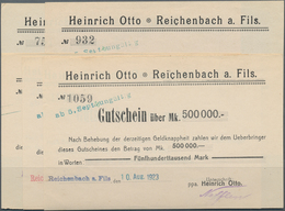 Deutschland - Notgeld - Württemberg: Reichenbach A. Fils, Heinrich Otto, 50, 100, 200, 300, 500 Tsd. - [11] Lokale Uitgaven