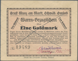 Deutschland - Notgeld - Württemberg: Schwäbisch Gmünd, Stadtkasse, 1 Goldmark, O. D. - 5.11.1923, Wa - [11] Lokale Uitgaven