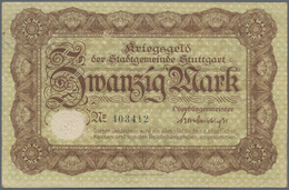 Deutschland - Notgeld - Württemberg: Stuttgart, Stadt, 5 Mark, KN 6-stellig, 20 Mark, KN 6-stellig, - Lokale Ausgaben