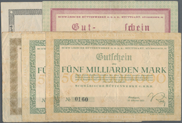 Deutschland - Notgeld - Württemberg: Stuttgart, Schwäb. Hüttenwerke GmbH, 5 Mio. Mark, 1.9.1923, 1, - Lokale Ausgaben