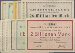 Deutschland - Notgeld - Württemberg: Waldsee, Amtskörperschaft, 5, 10, 20, 50, 100, 500 Mrd., 1 Bill - [11] Local Banknote Issues