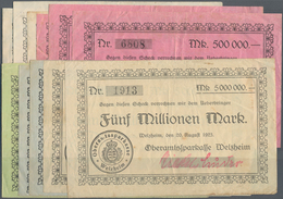 Deutschland - Notgeld - Württemberg: Welzheim, Oberamtssparkasse, 100 (3), 500 (3) Tsd., 1 Mio. Mark - [11] Local Banknote Issues