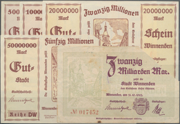 Deutschland - Notgeld - Württemberg: Winnenden, Stadt, 5, 10, 20, 50 Mio. Mark, 25.9.1923; 20 Mrd. M - Lokale Ausgaben