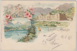 Schweiz - Maloja Graubünden Farbige Mehrbild-AK Hotel Etc. Gelaufen Kurhaus 1898 - Non Classificati