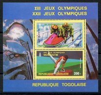 RC 15123 TOGO LAKE PLACID 80 JEUX OLYMPIQUES BLOC FEUILLET NEUF ** MNH TB - Togo (1960-...)