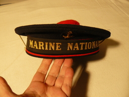 Béret Marine Nationale, Bon état. - Casques & Coiffures