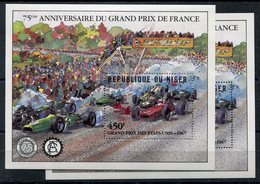 RC 15137 NIGER GRAND PRIX DE FRANCE AUTOMOBILE FORMULE 1 + SURCHARGÉ BLOC FEUILLET NEUF ** MNH TB - Niger (1960-...)