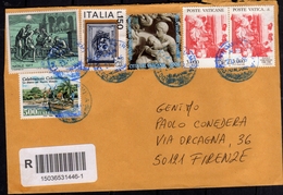 VATICANO VATIKAN VATICAN LETTERA RACCOMANDATA REGISTERED LETTER 23 - 2 - 2016 AFFRANCATURA MISTA CON ITALIA ITALY - Storia Postale