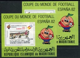 RC 15167 MAURITANIE COUPE DU MONDE DE FOOTBALL ESPANA 82 + SURCHARGÉ BLOC FEUILLET NEUF ** MNH TB - Níger (1960-...)