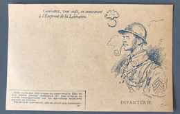 France - WW1 - CPFM Illustrée "INFANTERIE" - Neuve - (B1827) - 1. Weltkrieg 1914-1918