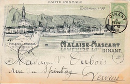 Dinant Manufacture De Pinceaux Et Brosses Outillage Pour La Peinture Malaise Massart 1906 - Dinant