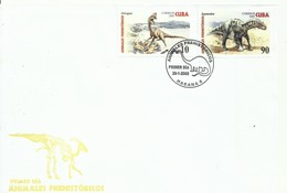 CUBA, SOBRE  PRIMER DIA ANIMALES PREHISTORICOS - Storia Postale